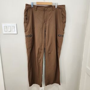 LL Bean Cresta Hiking Pants Brown Water Resistant Outdoor Nylon Mens 36x…